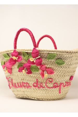 Bouganvillea flowers straw bag Capridea | BORSABOUGANVILLEAFUXIA